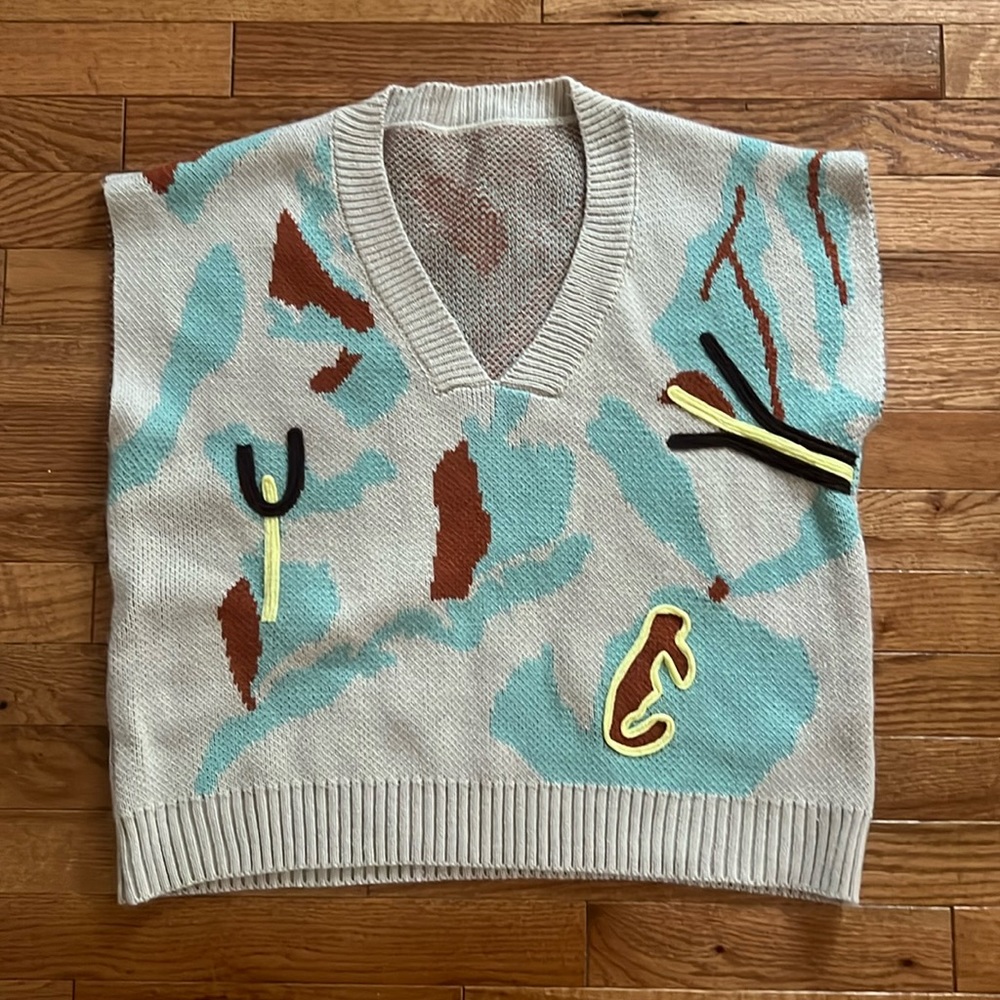 Multi color sweater vest